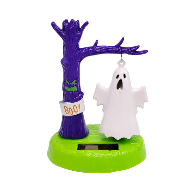 Funny Solar Powered Car Swing Ghost Ornament Halloween Toy Home Decor Clever 
